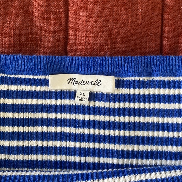 Madewell Off-the-Shoulder Sweater in Stripe - Picture 2 of 5